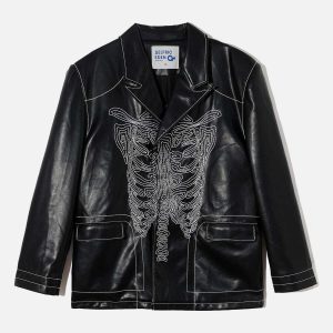 classic black skull jacket [edgy] streetwear essential 8250